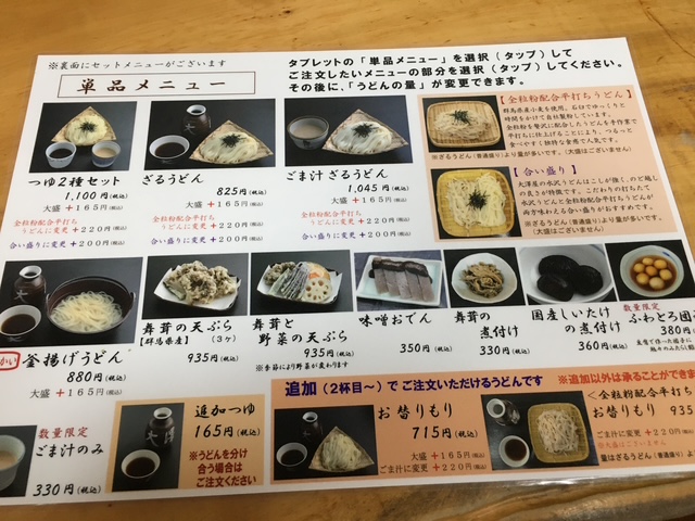大澤屋第一店舗店 本店 のメニュー